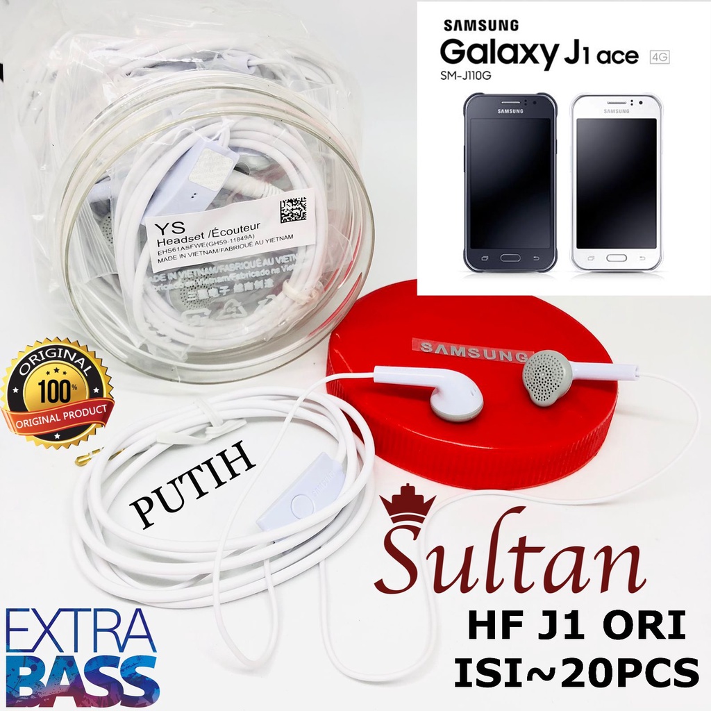 20pcs 1toples EARPHONE SAMSUNG ORIGINAL 100% VIETNAM SAMSUNG GALAXY J1ACE HEADSET HF J110 J1 ACE ORI