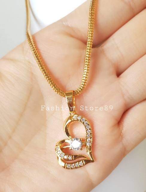 Fashion lapis emas love perhiasan xuping kalung love xuping import lapis emas 18k