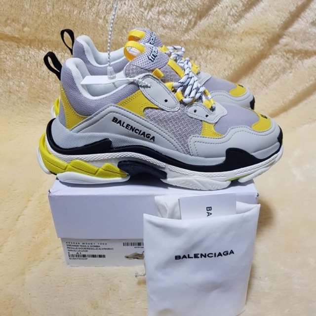 balenciaga triple s grey yellow black