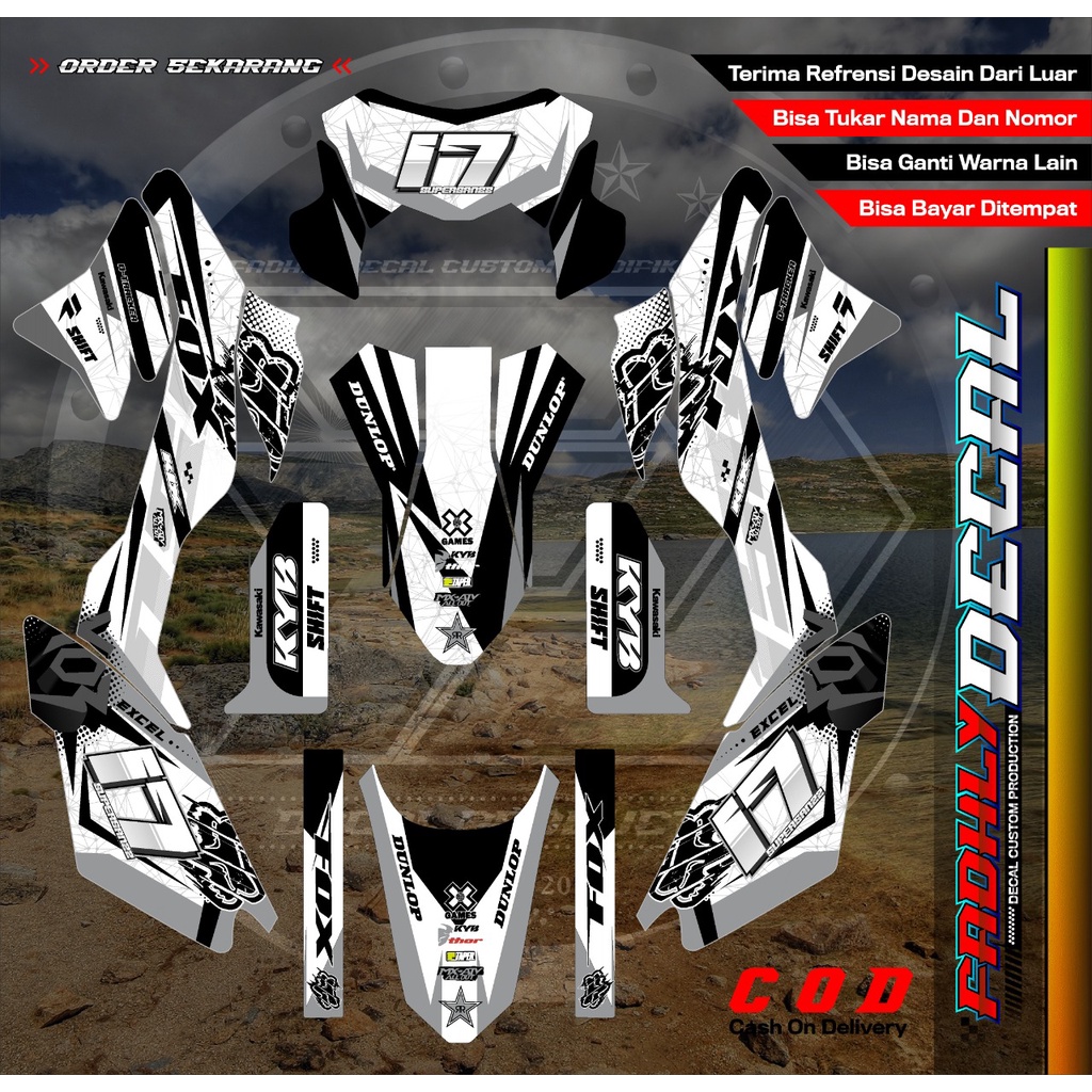 Decal Dtracker New Putih Hitam Fox Dengan Pilihan Warna lainnya sticker fullbody