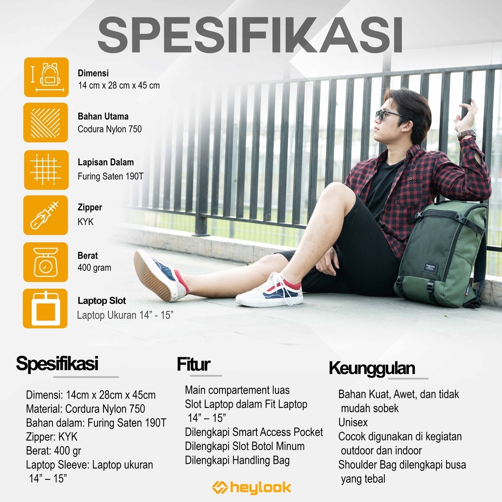 Tas Punggung Ransel Sekolah SMP SMA SMU Kuliah Tas Ransel Laptop Backpack Distro Polos Fashion Besar Muat Banyak