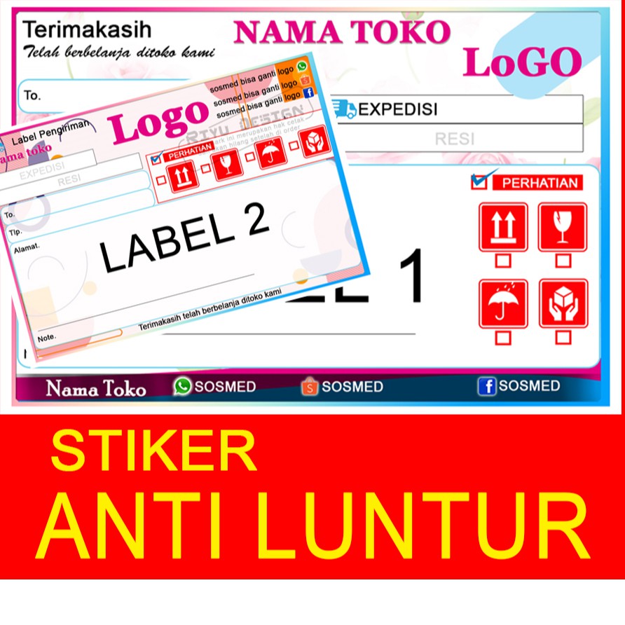 

Stiker pengiriman / Label pengiriman olshop tahan cuaca free desain