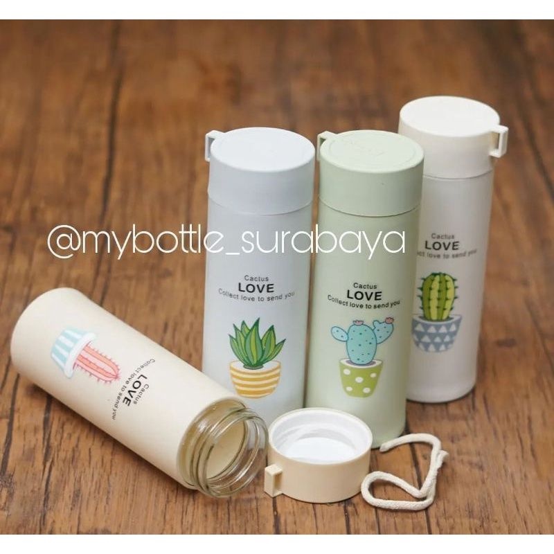 (minimal 80pcs) botol kaktus kaca,tumbler kaktus kaca,termos kaktus kaca tanpa box,souvenir botol