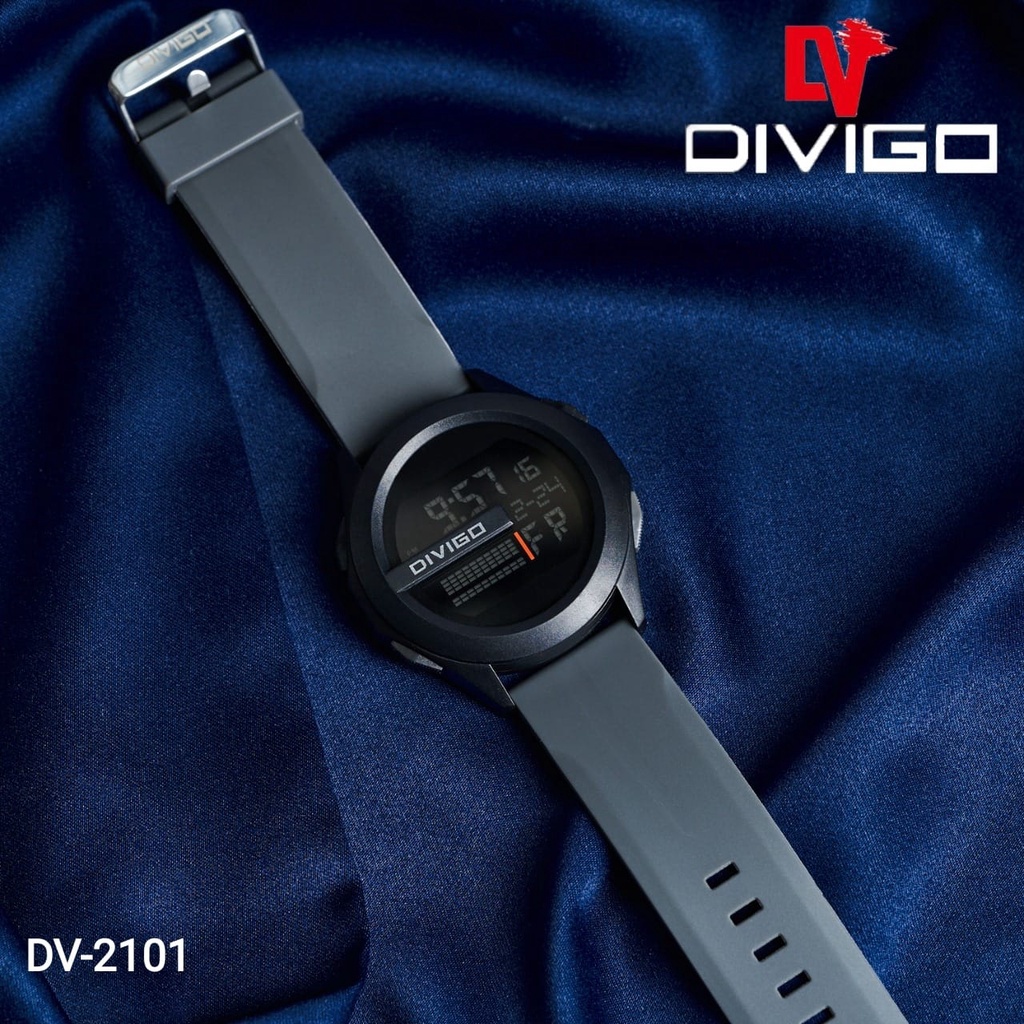 Jam Tangan Pria / DIVIGO DV-2101 Man / Jam Tangan Digital LED Original Water Resistant 3ATM