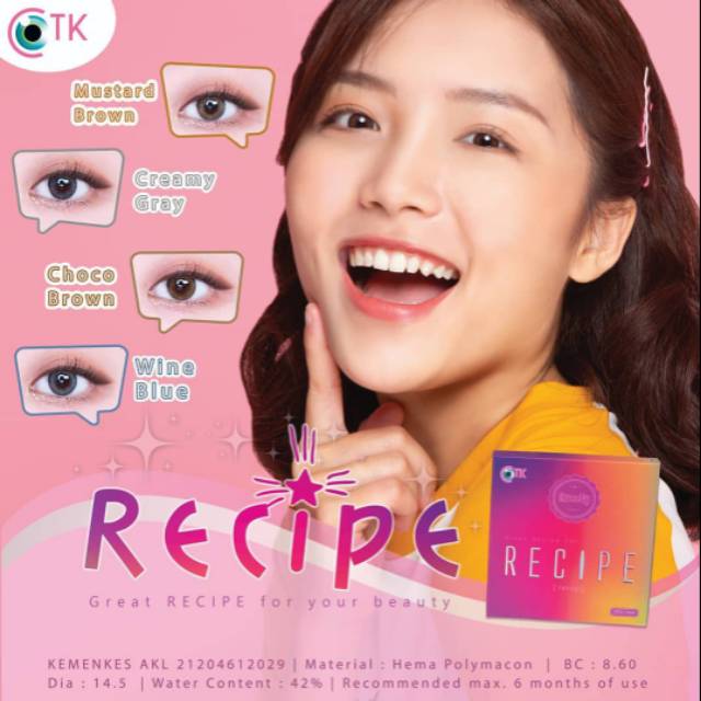 Jual Softlens Recipe / Recipe Softlens by CTK (Bisa minus) Indonesia