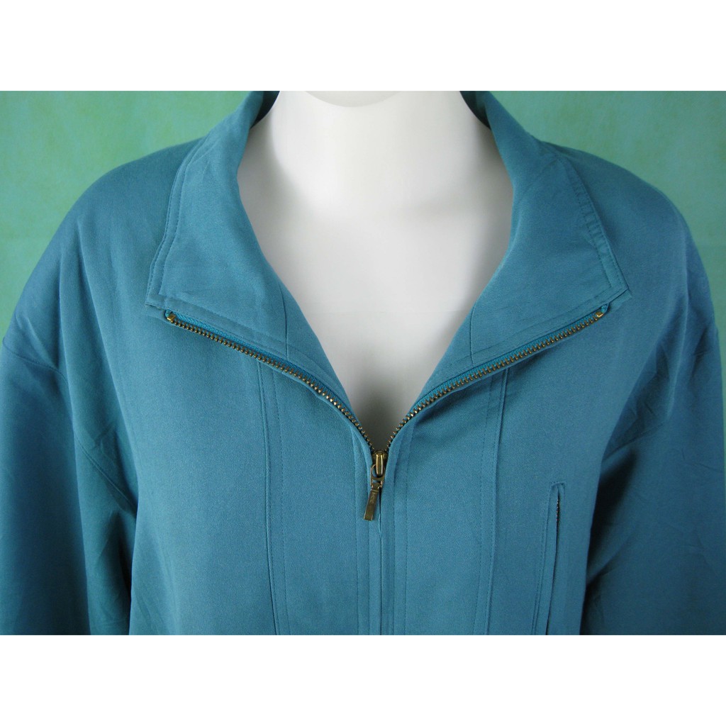 JK-34 (XL) jaket luaran wanita import big size jumbo water blue