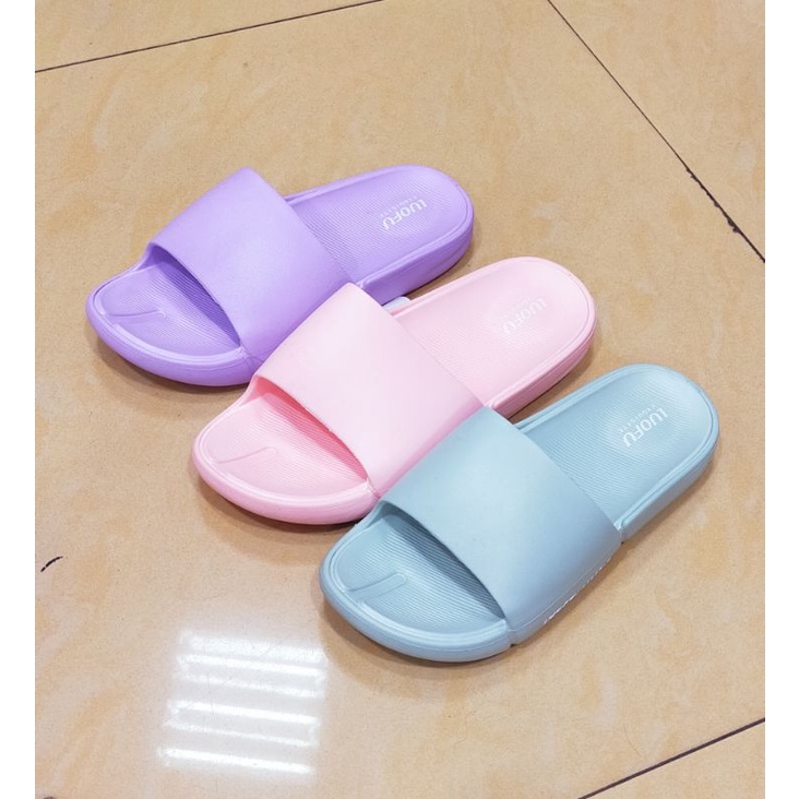 SANDAL CEWEK KARET LUOFU MODEL SLOP POLOS E6211