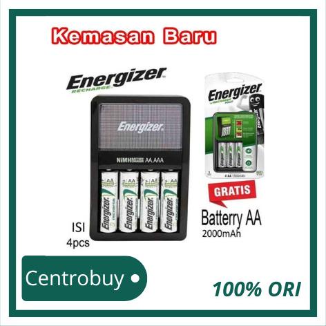 Baterai Charger Aa / Aaa + 4 Baterai Aa 2000 Mah Energizer Maxi