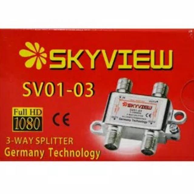 SPLITTER Skyview 3 Way  4 way 2way 6way 1 antena Tv Pararel untuk 2 - 3- 4 -6 Tv