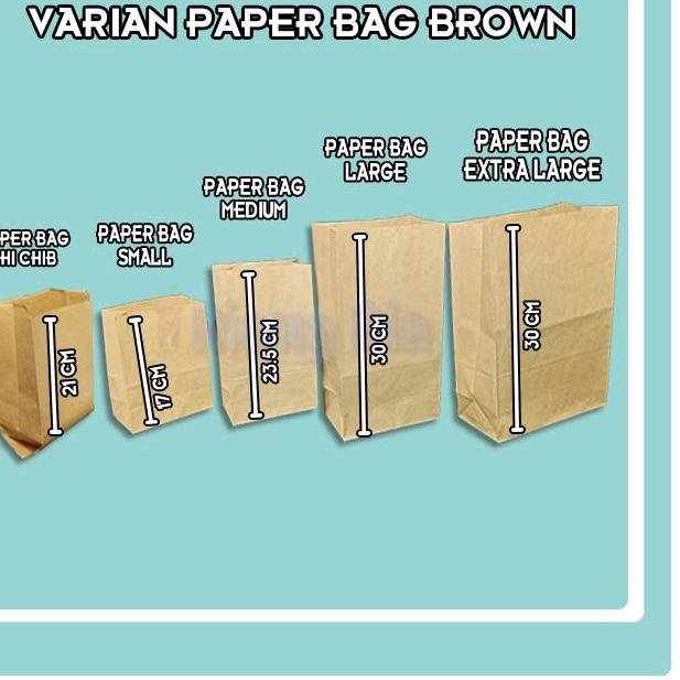

✾ @100 PCS PERPAK KANTONG PLASTIK KERTAS ROTI SMALL- PAPPER BAG COKLAT POLOS ✩