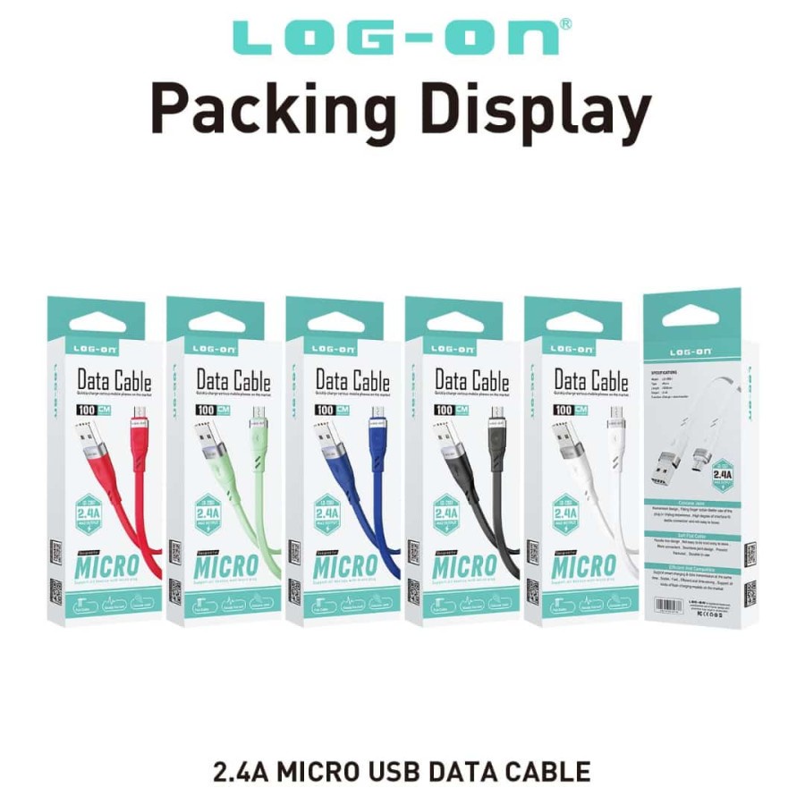 Kabel Cable Data Log on CB61 Micro Usb - Type Tipe C Quickly Charger 2.4a Support Fast Charging