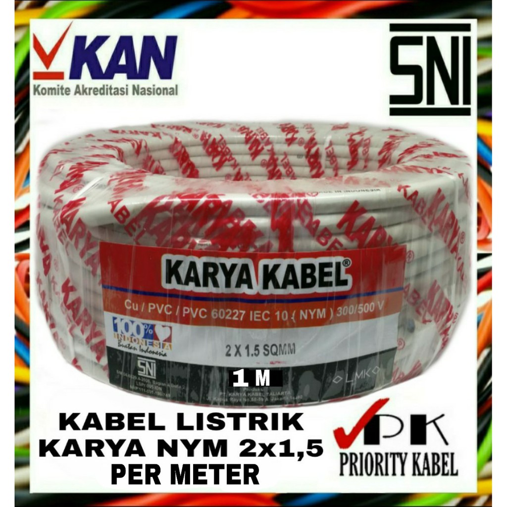 Kabel KARYA NYM 2x1,5 2x1.5 (Per Meter)