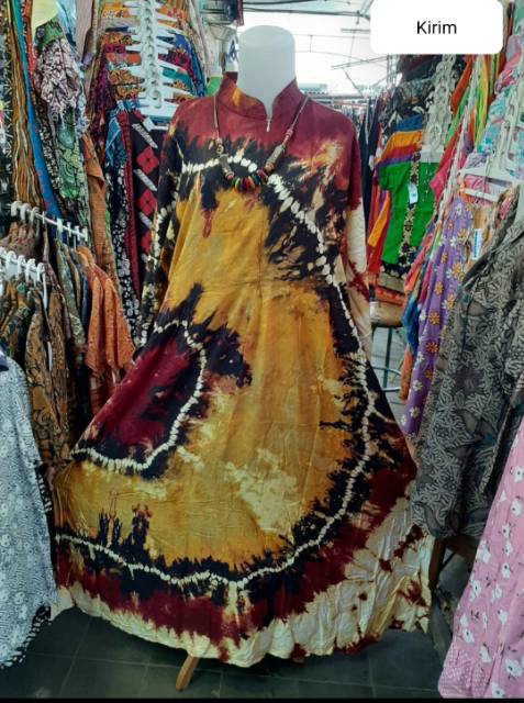 Gamis Batik Cap Tie dye