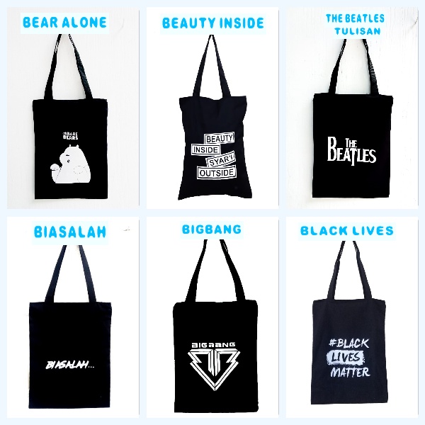 TOTEBAG DRILL PREMIUM (ada resleting) KPop bahan drill halus premium