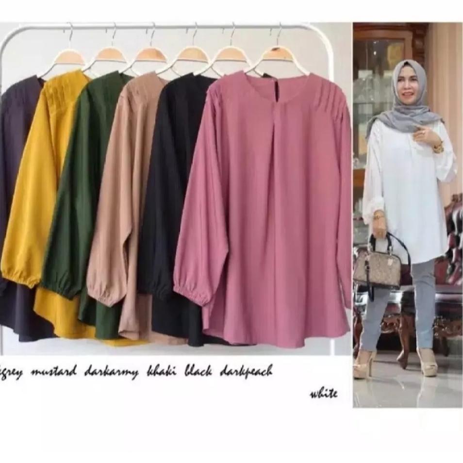 Viral ATASAN SALMA BLOUSE / JUMBO XXXL LD 130 CM / BAJU WANITA JUMBO / REMPEL BAHU / XXXL / BAJU ATA