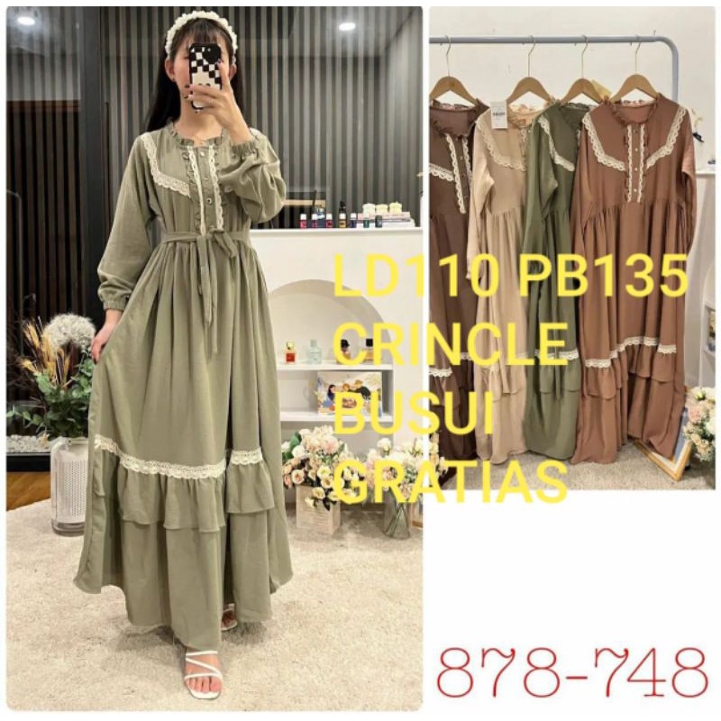 Gamis Polos Bahan Crinkle “ Gratias “