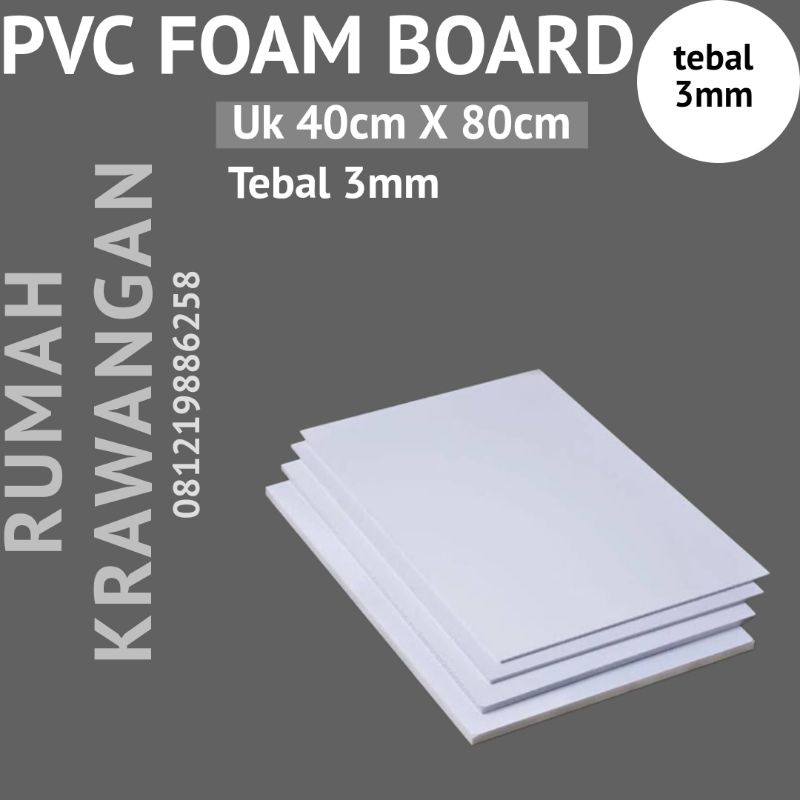 PVC BOARD / PVC FOAM BOARD TEBAL 3MM UKURAN 40X80CM