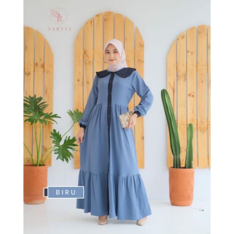 Fashion Muslim Gamis TAMARA crinkle salur dan SARVIA rayon dress adem kekinian terlaris