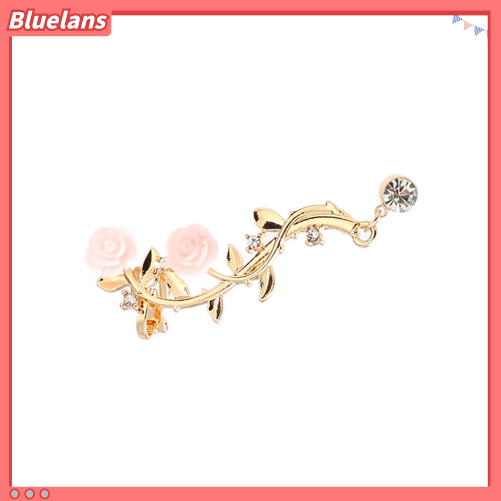 Bluelans Earrings Beautiful Climber Crawler Rose Flower Branch Earrings