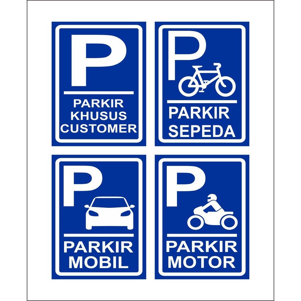 

Sticker Stiker Sign Rambu Parkir Mobil Motor Sepeda Customer