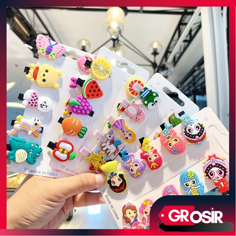 Grosir - F869 Set Jepit Rambut Anak 10 in 1 / Aksesoris Rambut / Hair Clip / Jepit Mini Lucu &amp; Imut