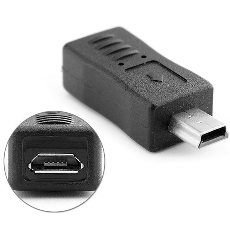 ✿ AUS Adapter Converter Micro USB Female to Mini USB Male Warna Hitam