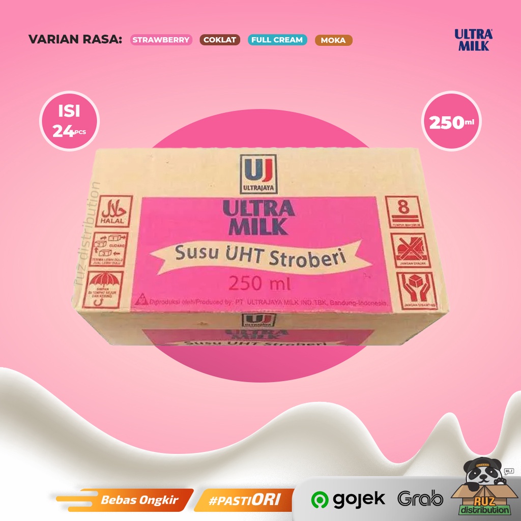 Susu Ultra Milk 250ml 1 Dus - 1 Karton Isi 24pcs