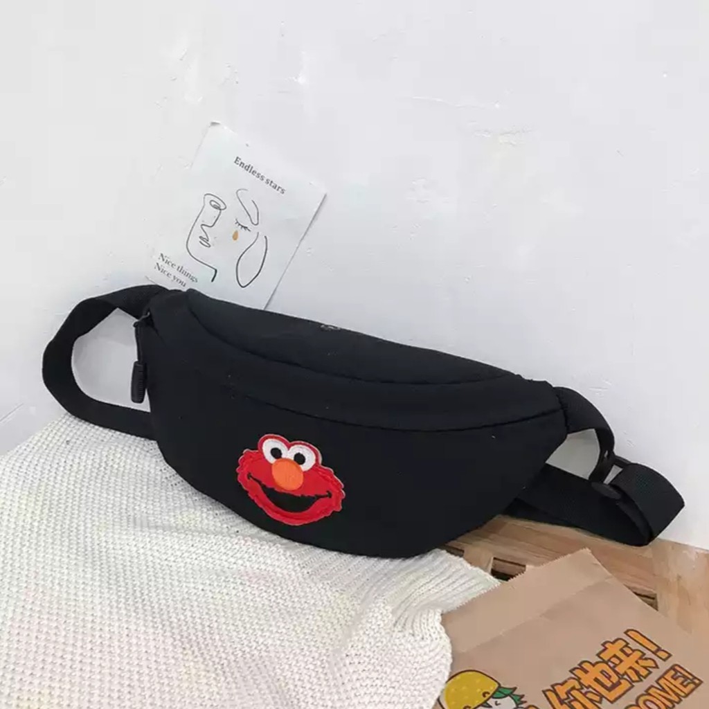 KSO_BAG - Tas Selempang WaistBag Anak Wanita Dan Laki Laki Termurah Motif Carakter Elmo Korea Lucu