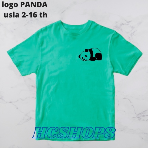 Kaos Anak Gambar Panda Unisex Laki Laki Perempuan Usia 2-16th Cowok Cewek