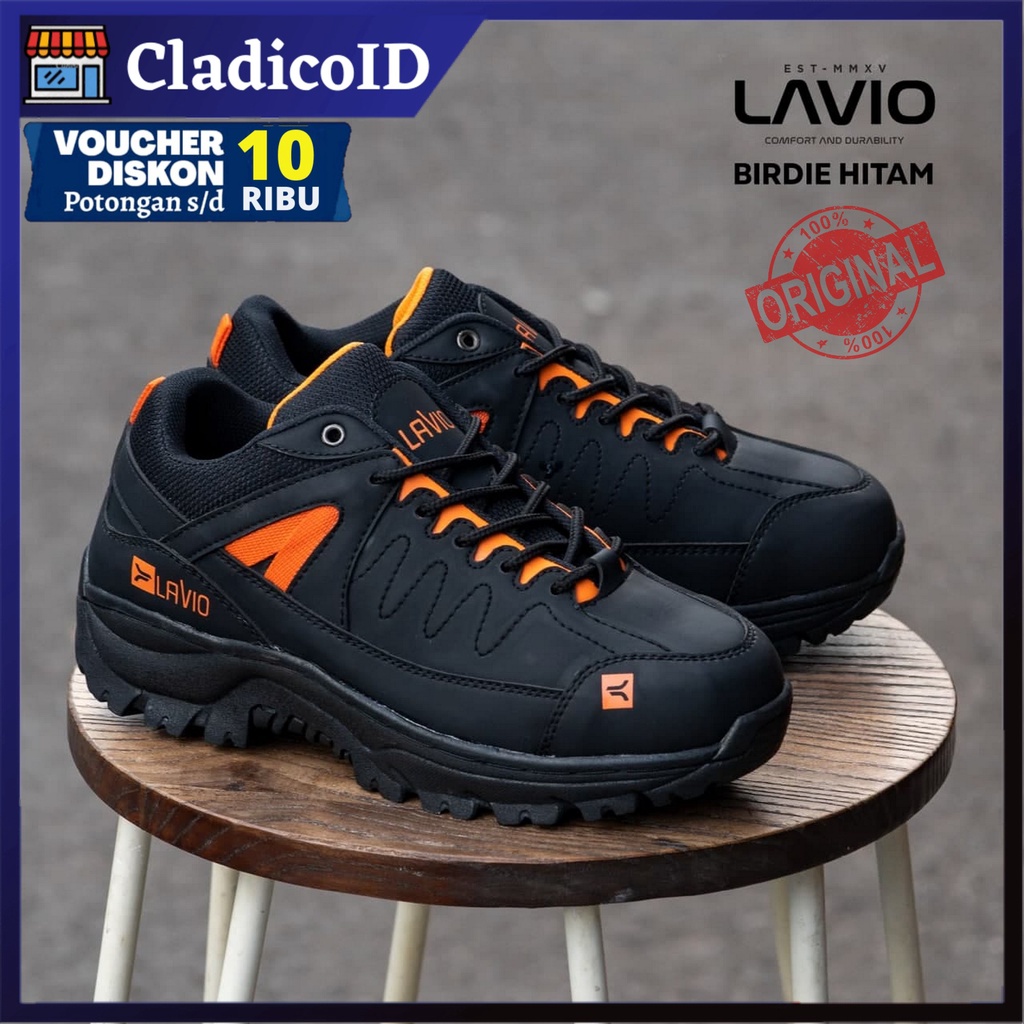 LAVIO BIRDIE Sepatu Gunung Outdoor Pria Dengan Safety Ujung Besi Kerja Lapangan Proyek HIking Mendaki Gunung Traveling Healing Sefty Boot Low Pendek