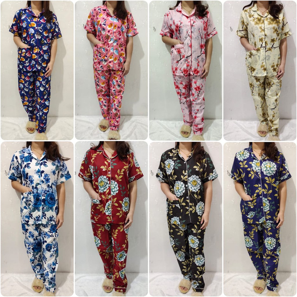 CIACELYN#CP STELAN PIYAMA BBAJU TIDUR KARAKTER / BUNGA #0053