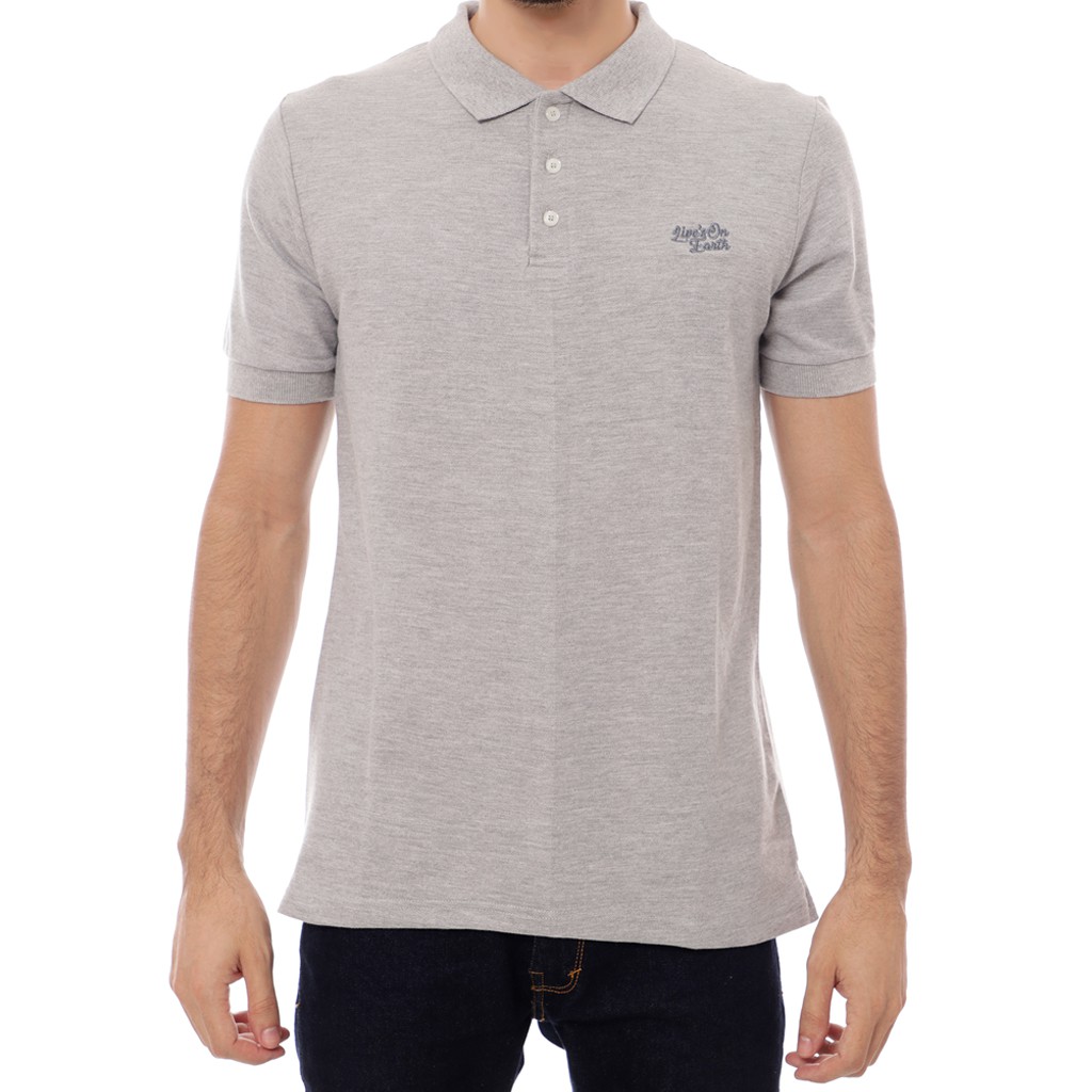  Kaos  Polo shirt Kerah  Pria  Premium Full Gray Shopee  