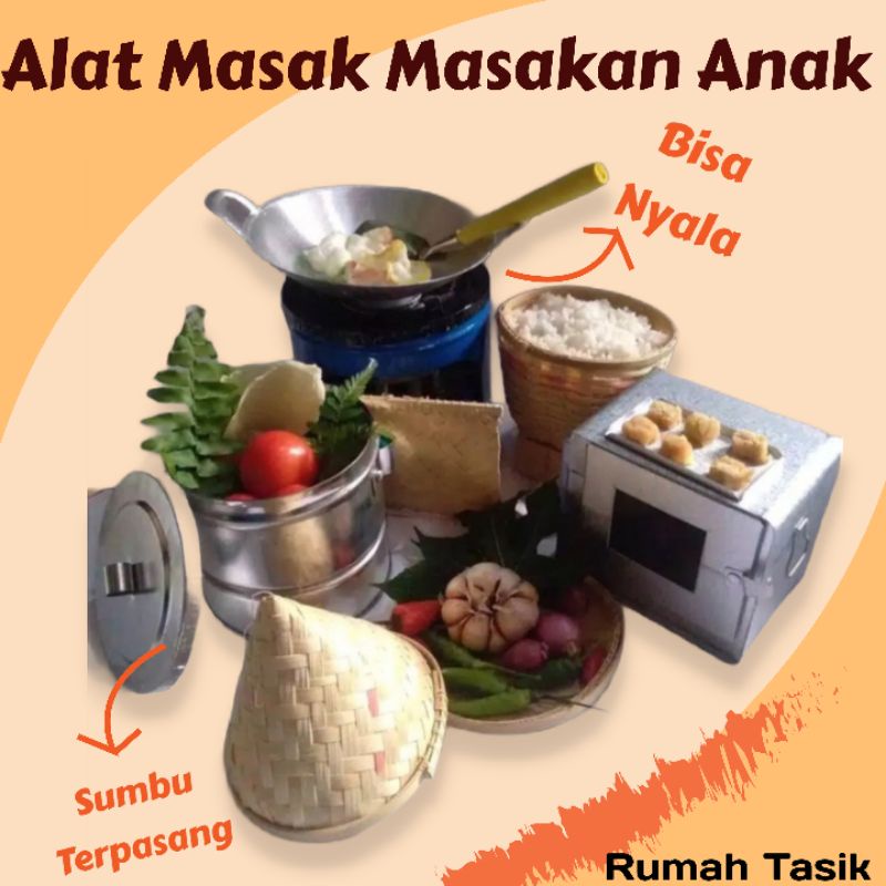 Kitchenset Mainan Masak Masakan Tradisional Paket Oven Kukus Tumpeng