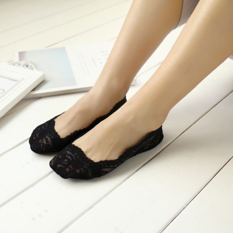 Kaos Kaki Flat Shoes Renda | Kaos Kaki Flat Brukat Lace