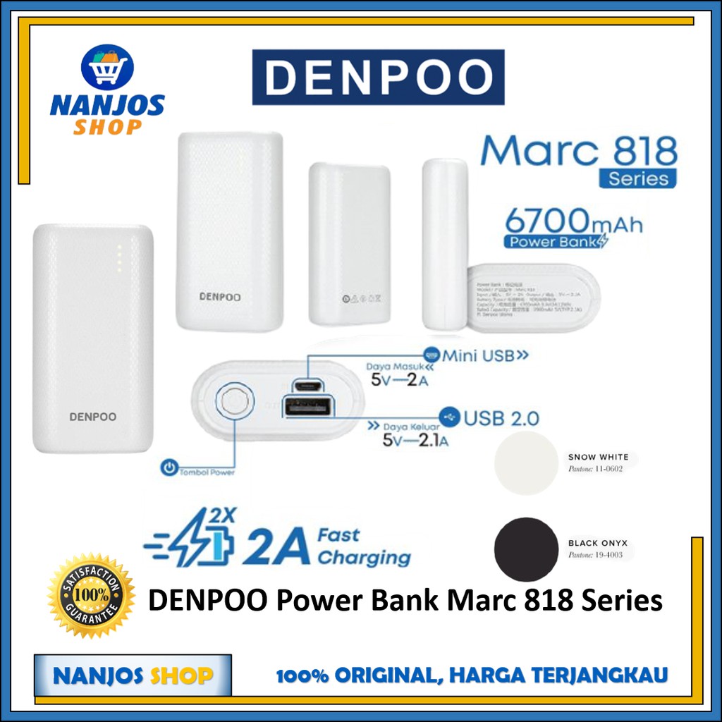 DENPOO Power Bank Marc 818 Series / Power Bank Hp / PowerBank Murah