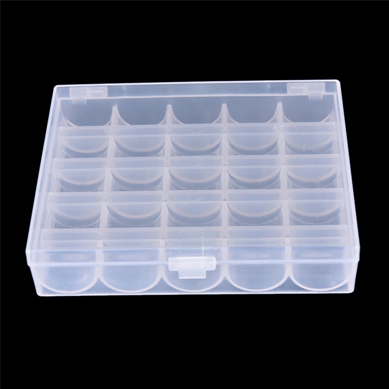 Deid Kotak Organizer Kosong 25 Slot Holder Spool Bobbin Benang Mesin Jahit