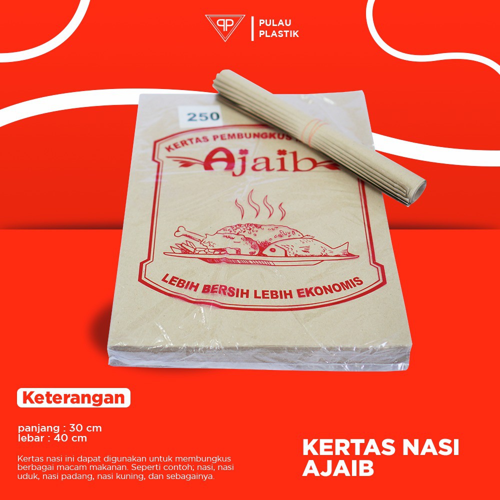 RB Kertas Nasi Ukuran 30 x 40 / Kertas Nasi Coklat Besar / Isi 250pcs