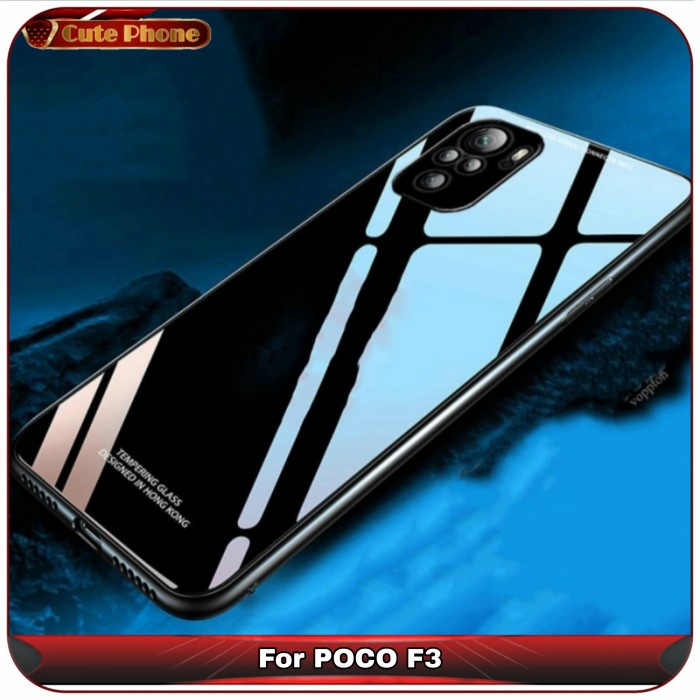 Casing Hard Soft Case Xiaomi Poco F3 F 3 Tempered Glass Case Softcase