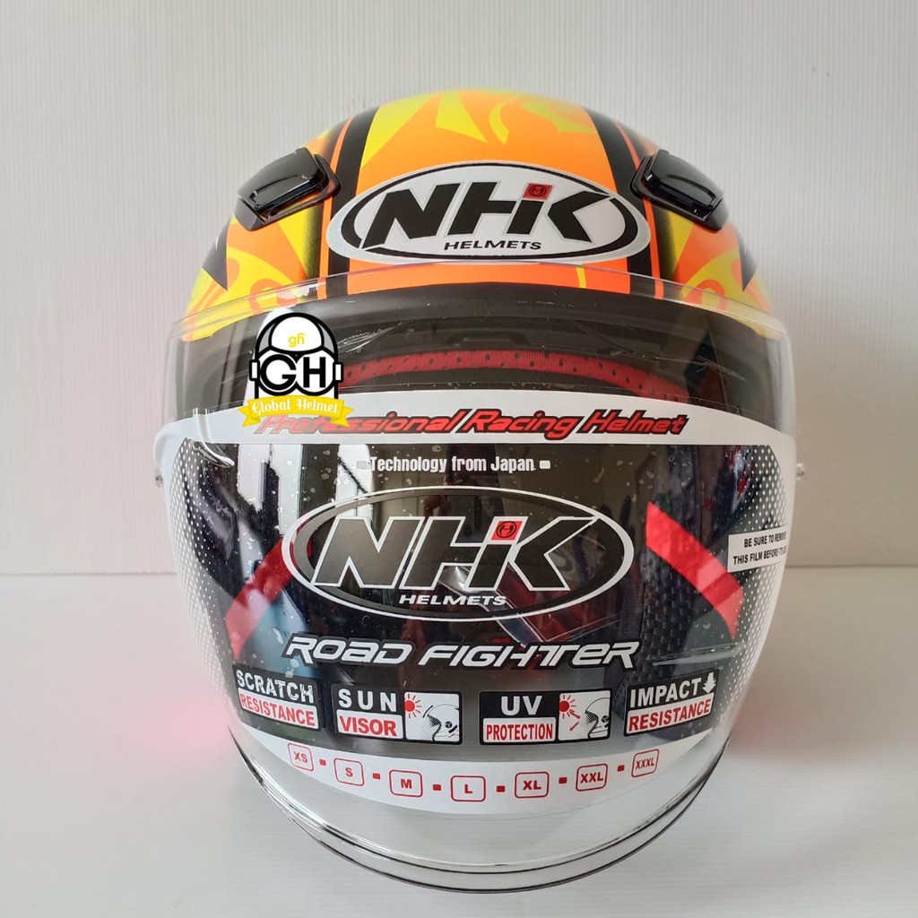 HELM NHK R1 SE KAREL WINTER BLACK PINK DOUBLE VISOR HALF FACE