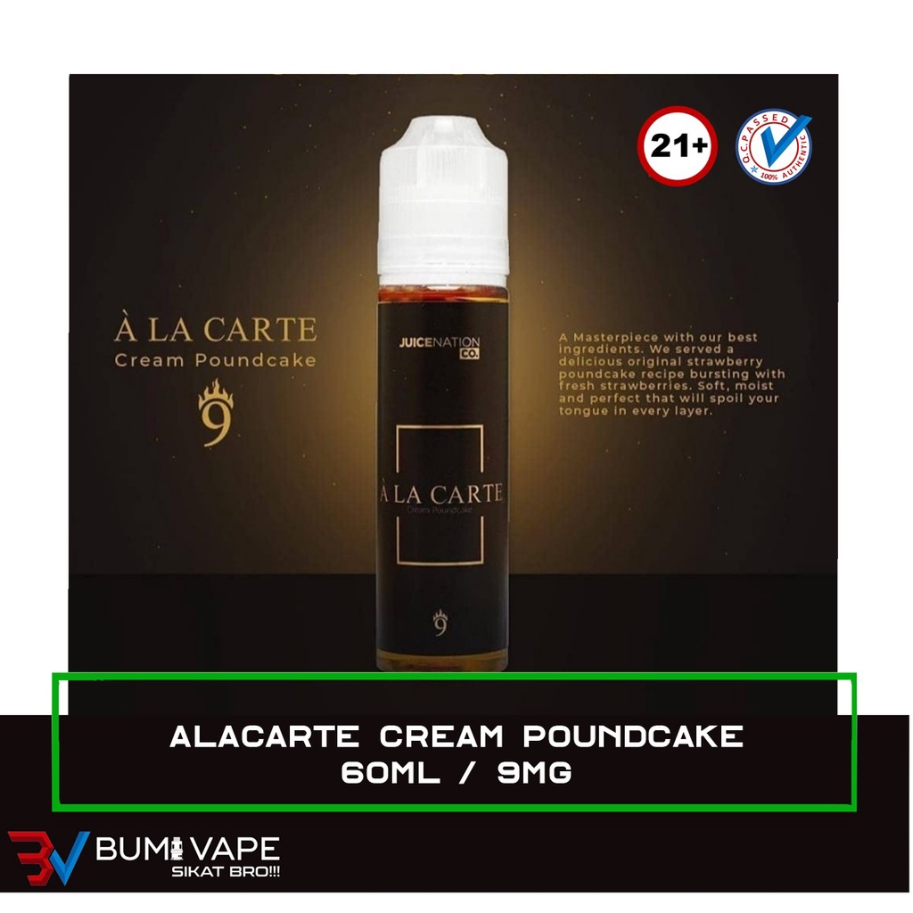 Alacarte Cream Poundcake 60ml Ala Carte 9mg Series Hitam Shopee Indonesia