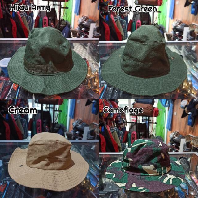 Topi rimba Polos Ripstop variant warna/rimba hat/topi gunung