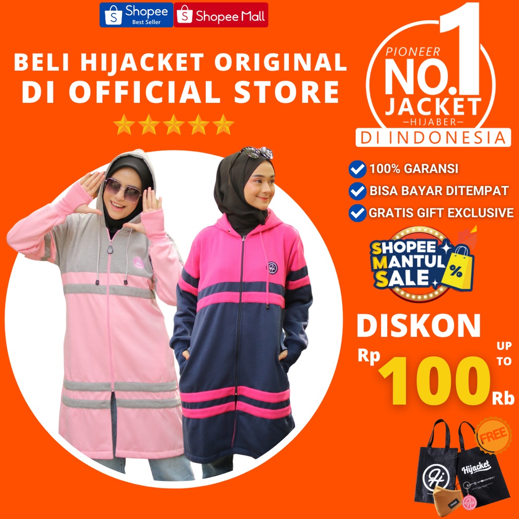 ✅Beli 1 Bundling 3✅ Hijacket MALIKA Original Jacket Hijaber Jaket Wanita Muslimah Azmi Hijab