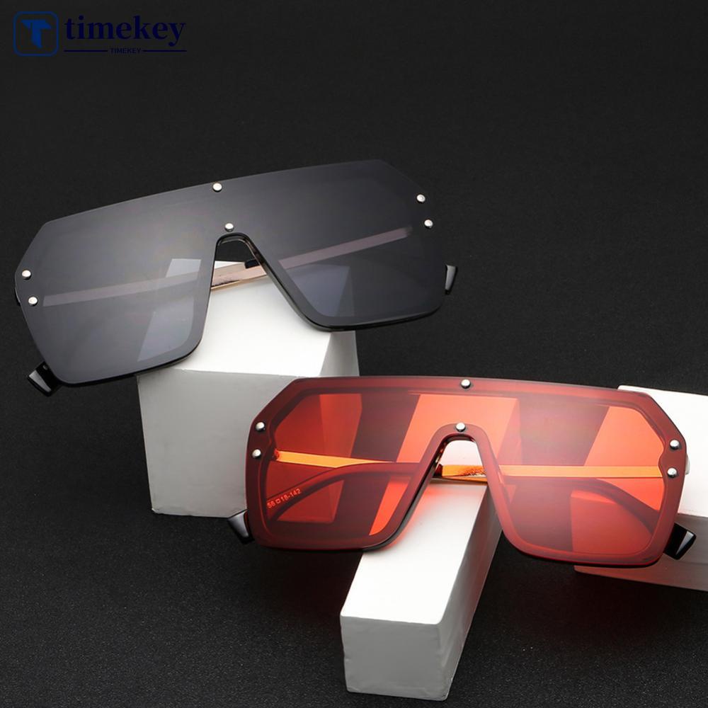 Timekey Kacamata Hitam Pria / Wanita Frame Kotak Besar UV400 Untuk Outdoor K8Y1