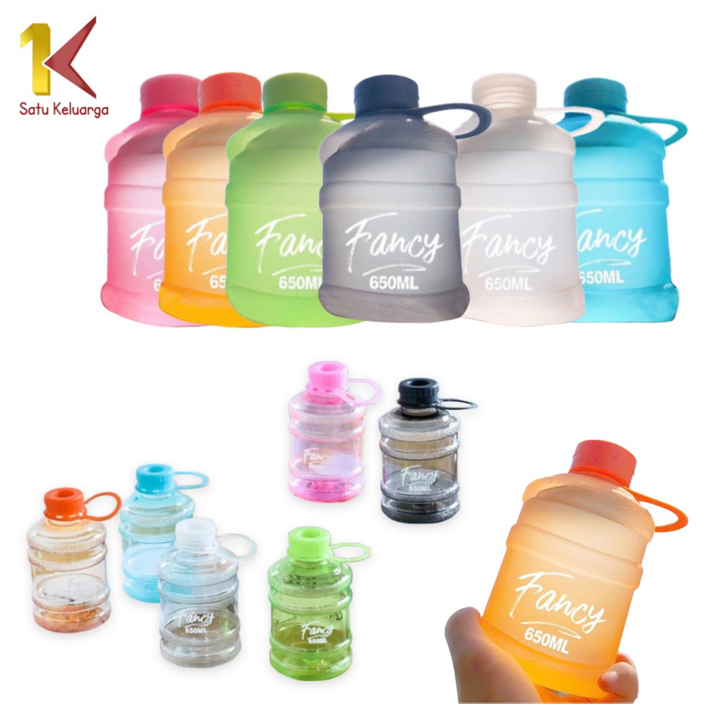 Satu Keluarga Botol Minum Bentuk Galon 650ml C307 Galon Mini Anak / Botol Air Minum Plastik Unik BPA