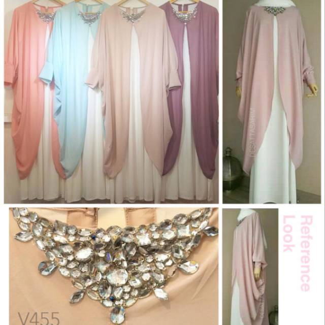 KAFTAN GAMIS HARI RAYA PAYET BATU SIZE BESAR