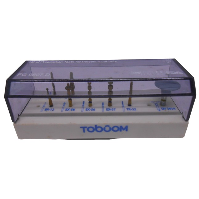 Bor Preparasi Veneer Set Porselen Toboom isi 8 Veneer Polisher Gigi