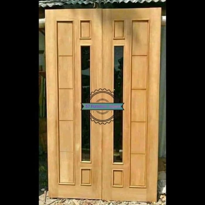 1 Set Kusen Pintu Utama Kayu Jati Mentahan Model Minimalis Modern Shopee Indonesia