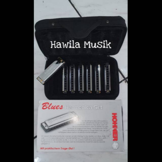 Harmonika Set 7 Key A to G Hohner Bluesband Harmonika Set With Case