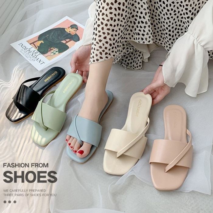 JSF 801 (SIZE 36-40) RISCE SANDAL FLAT IMPORT WANITA CEWEK PEREMPUAN JAKARTA BATAM JEPIT
