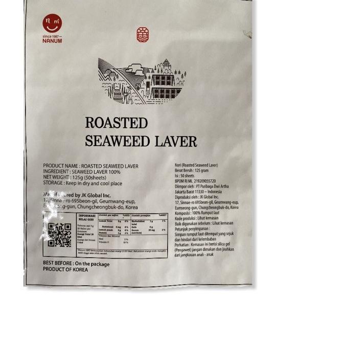 

✨Original✨ MANJUN SEAWEED LAVER Sushi Nori 50 sheets serbuuu !